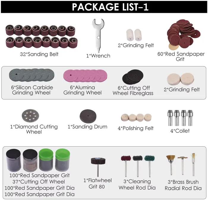 Ensemble d'accessoires pour mini perceuse électrique, kit d'accessoires pour outils à distance, ponç