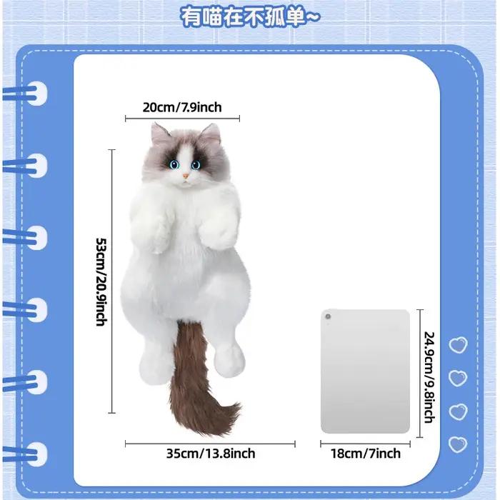 Sac à dos en peluche Super réaliste pour chat, sac de rangement de voyage, sac de courses, sacs d'éc
