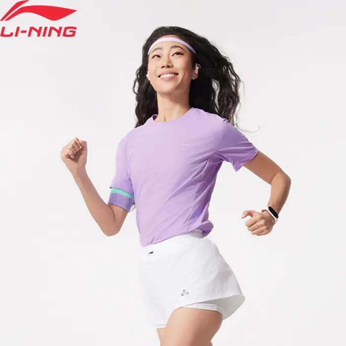 Li-Ning T-shirt de sport pour femmes en polyester AT AIR respirant à séchage rapide LiNing réfléchis
