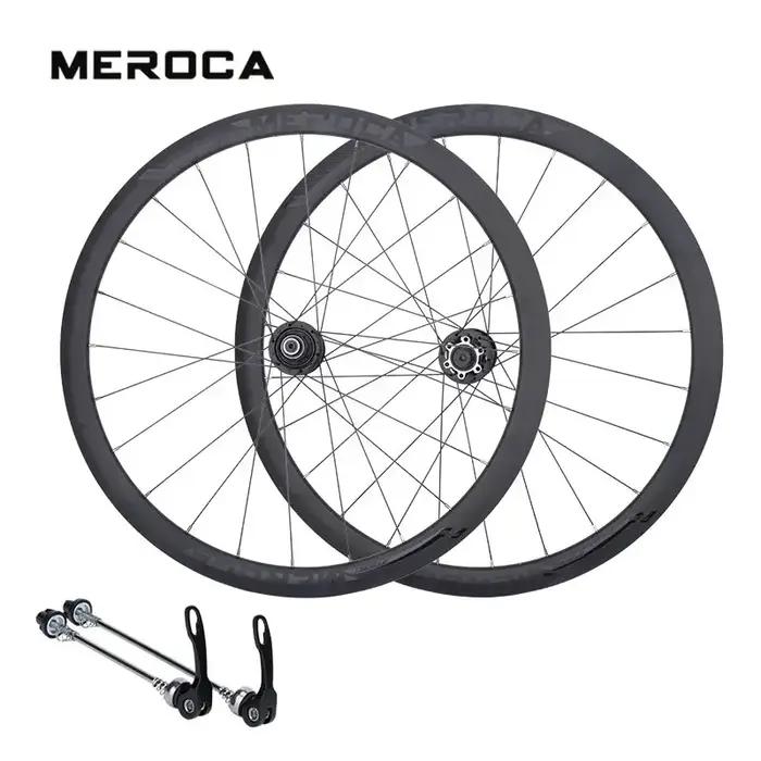 MEROCA-Paire de roues de vélo de route, frein à disque, dégagement rapide, appellation traversant, a
