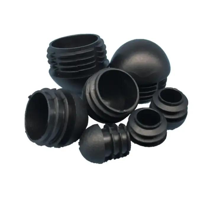 Tube de prise de tuyau rond en plastique, embouts bombés, non ald, pied de chaise, couvercle anti-po