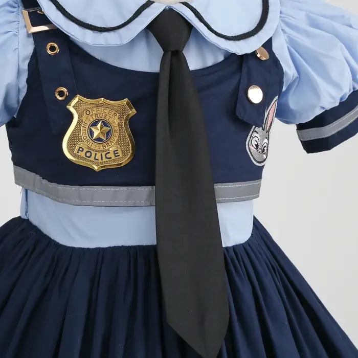 Costume de cosplay Judy pour enfants, robe de fête de carnaval, ensemble de chaussettes, ceinture et