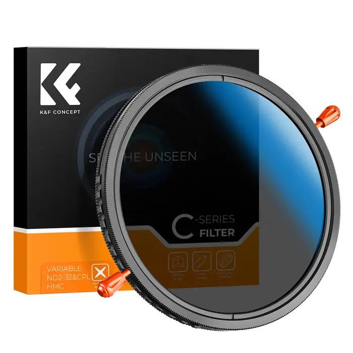 K & F Concept 67mm Variable ND2 ND32 CPL 2in1 filtre multifonction 77mm 82mm filtre série C 37-49mm