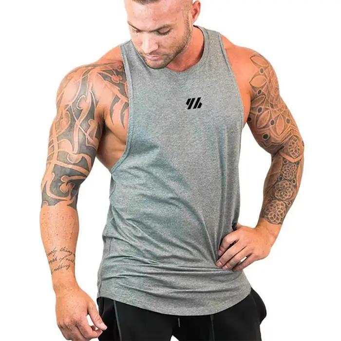Gilet de musculation homme coton respirant été fitness entraînement gym confortable