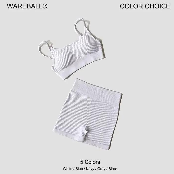 WAREBALL ensemble de Yoga sans couture femme haut court soutien-gorge Leggings 2 pièces tenue femme
