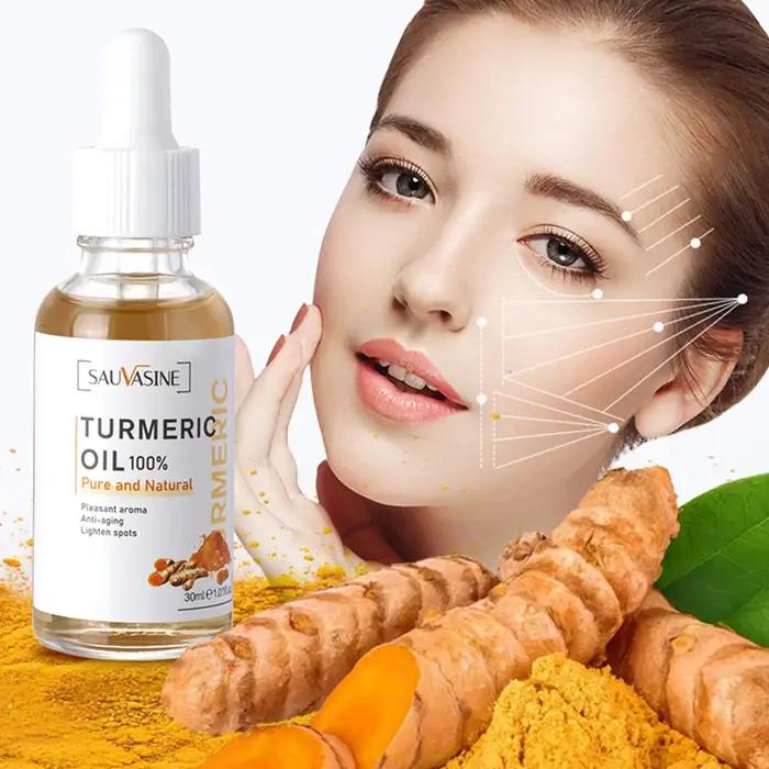 Ensemble de soin du visage au curcuma, crème nettoyante contre l'acné, sérum anti-âge, hydratant pou