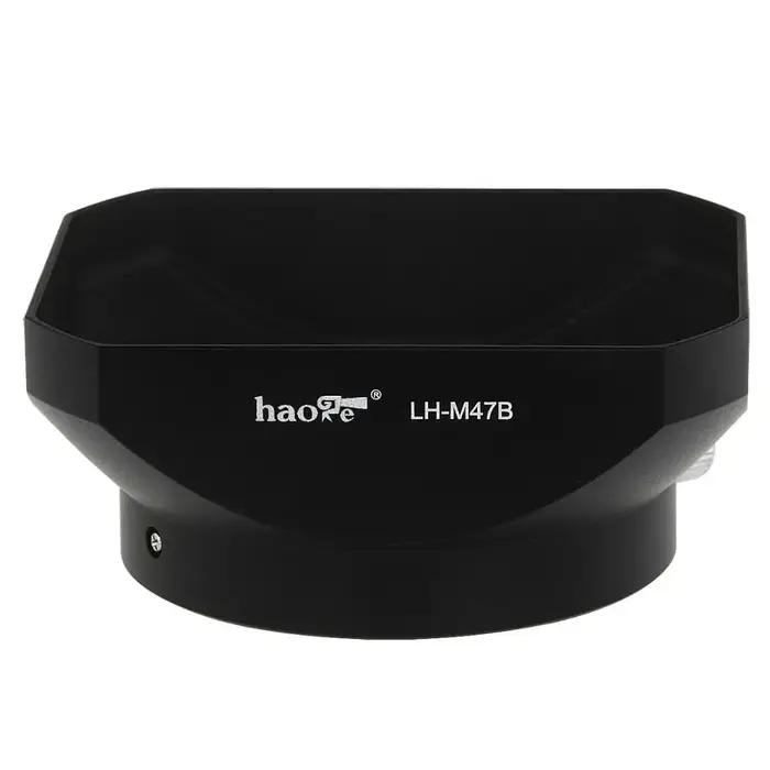 Haoge LH-M47B métal pare-soleil pour Olympus M.ZUIKO numérique 12mm f/2 objectif noir