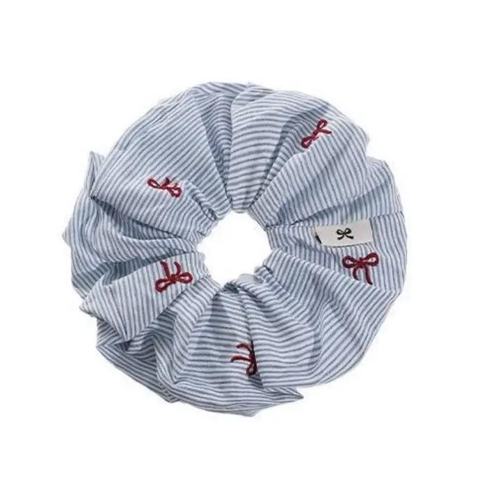 2 pièces de bandeau serré cerise à nœud rayé bleu de style coréen exquis, nouveau accessoire de chev
