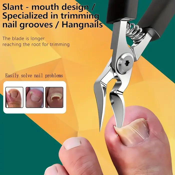 Coupe-ongles professionnel en acier robuste avec lame dentelée – Pour ongles épais et incarnés, tond