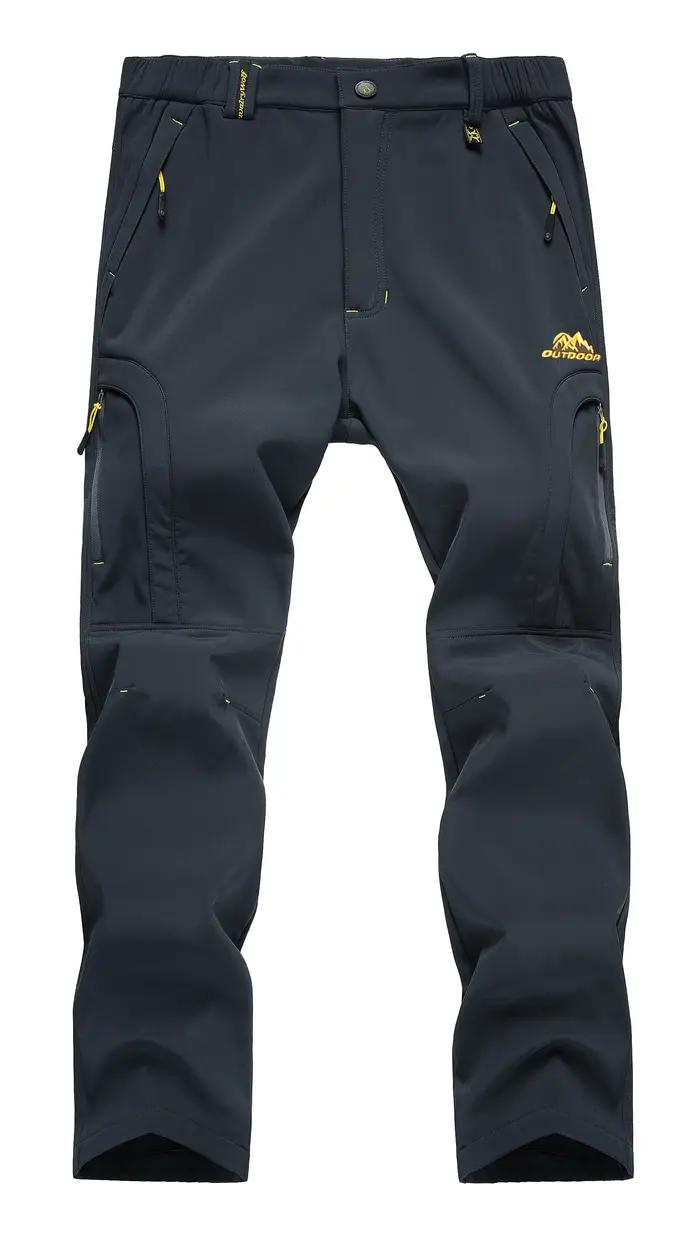 Pantalon de randonnée imperméable pour hommes, doublé polaire, pantalon de Ski de neige, Softshell d