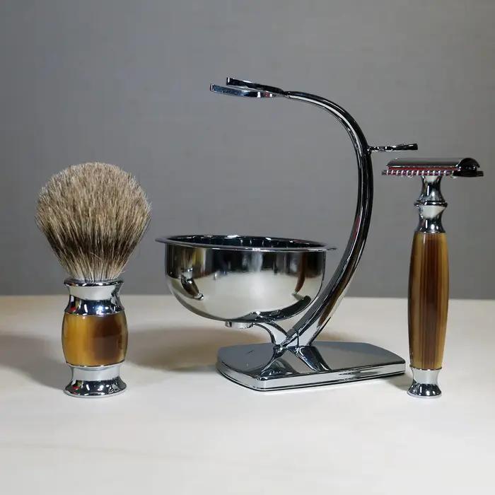IRAZOR – Kit de rasoir classique à Double bords pour hommes, lame de rechange, rasoir manuel, bol de