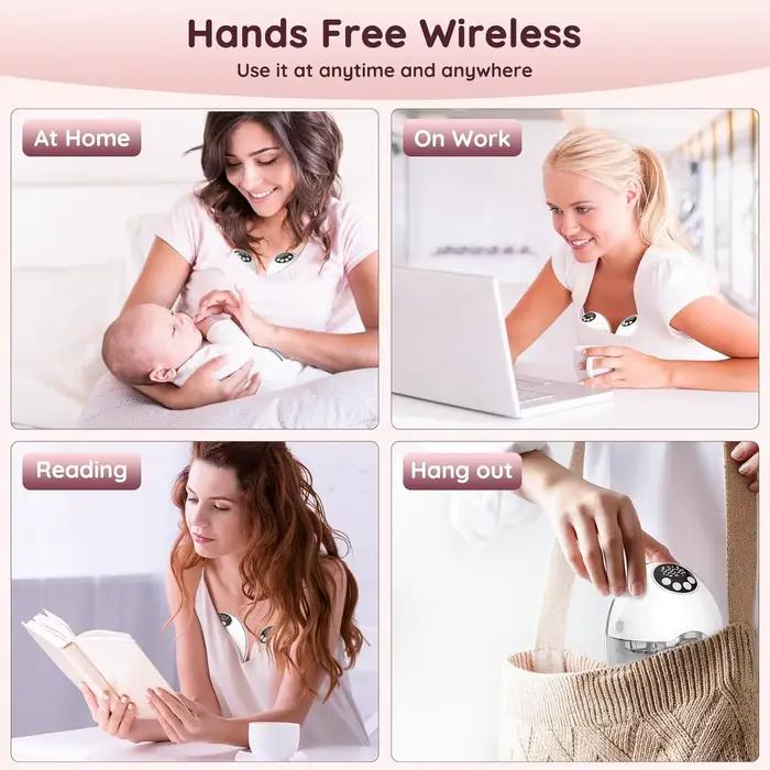 Tire-lait maternel portable sans fil mains libres sans BPA 4 modes 12 niveaux à faible bruit tire-la