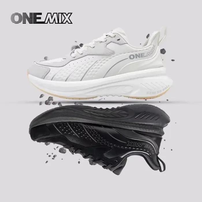Chaussures de course Onemix 2025 hiver homme cuir chaud résistant usure jogging marche