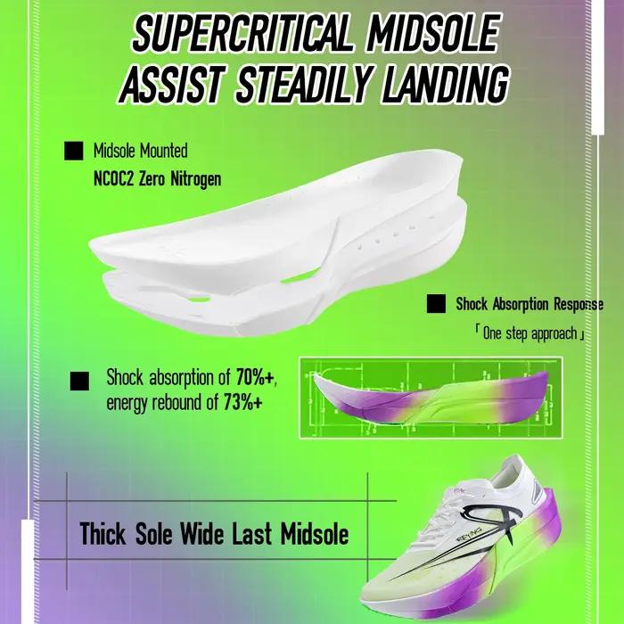 2025 nouvelles chaussures de course en Nylon avec plaque de carbone pleine paume Double couche Doubl