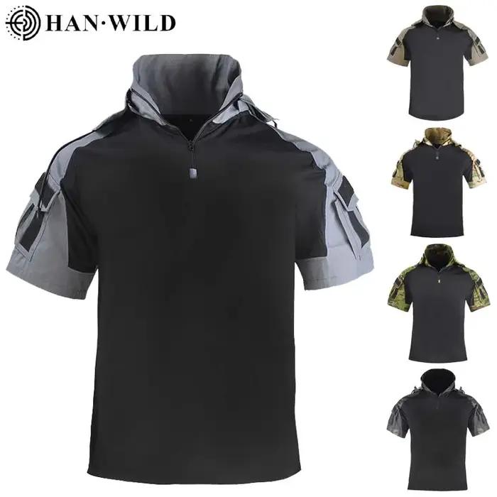 Chemise homme T-shirt tactique Safari chemises de Combat à capuche hommes vêtements chasse