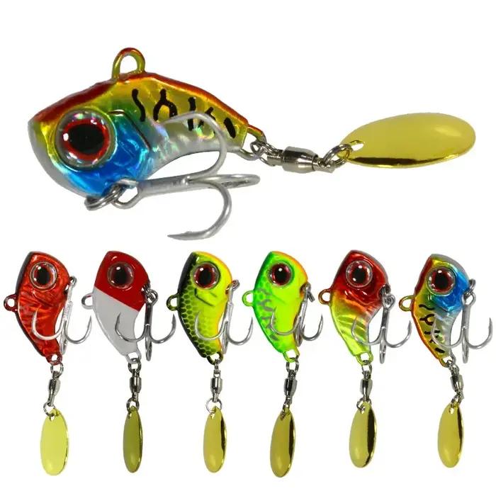 1 pièces rotatif métal VIB vibration appât Spinner cuillère leurres de pêche 8g/16g/21g gabarits tru