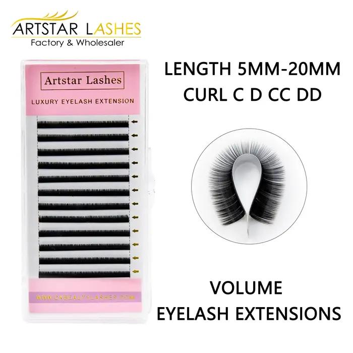 ARTSTAR 12 rangées Extension de cils C/D/CC/DD Curl 8-20MM Volume cils Maquiagem Cilios pour les pro