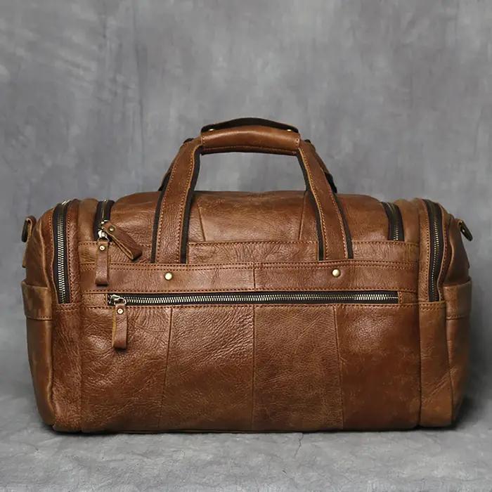 ZRCX – sac à main Vintage pour hommes, sac de voyage en cuir véritable, grande capacité, messager à