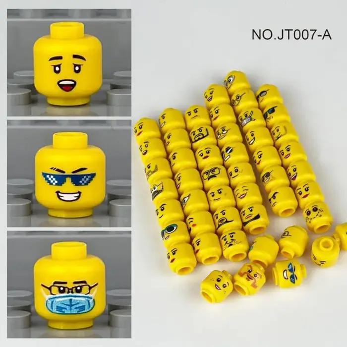 56 pcs/lot Figure tête visages créatif rire cri mignon Expression faciale briques à monter soi-même
