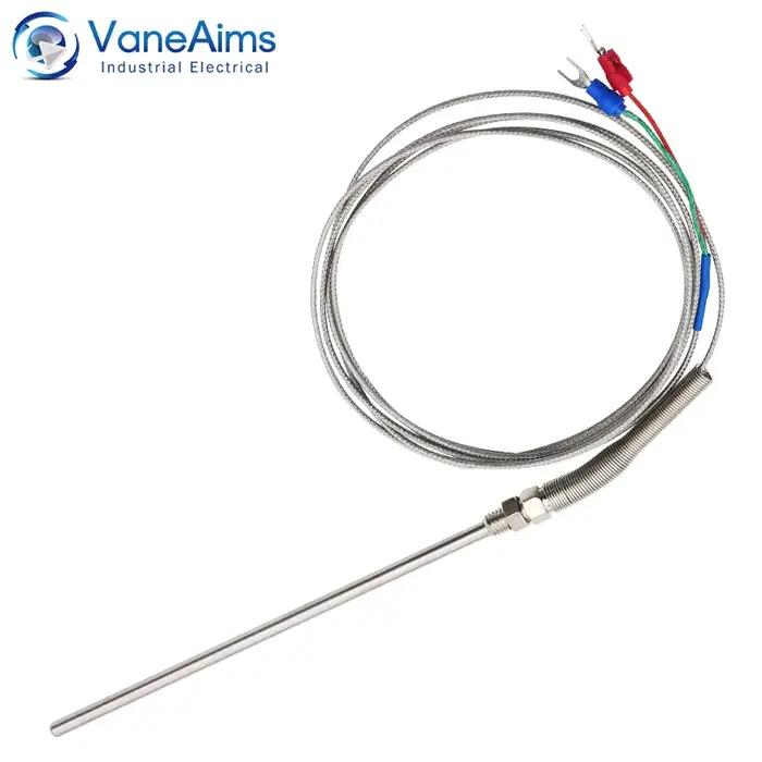 VaneAims Thermocouple M8 0.5m 1m 2m 3m Type K J PT100 50mm 100mm 150mm 200mm sonde à ressort de Comp