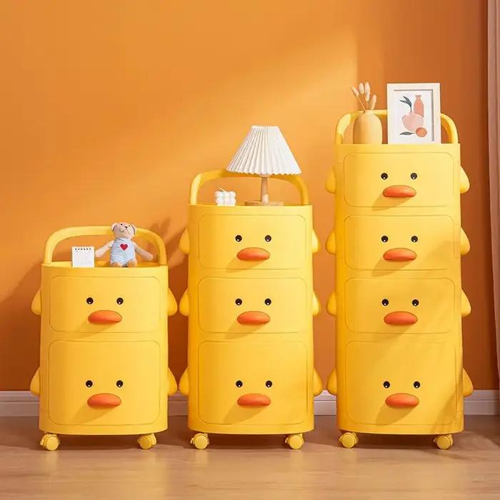 Table de chevet de dessin animé pour enfants, armoires de rangement, finition T1, organisateurs de c