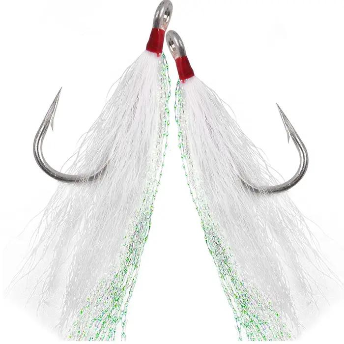 8 pièces/4 pièces Bucktail Teasers crochet de pêche leurres de pêche en eau salée plate-forme en aci