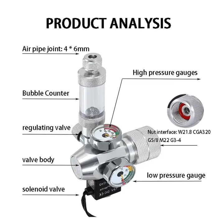Nouveau régulateur de CO2 d'aquarium à monter soi-même, vanne électromagnétique, compteur de bulles,