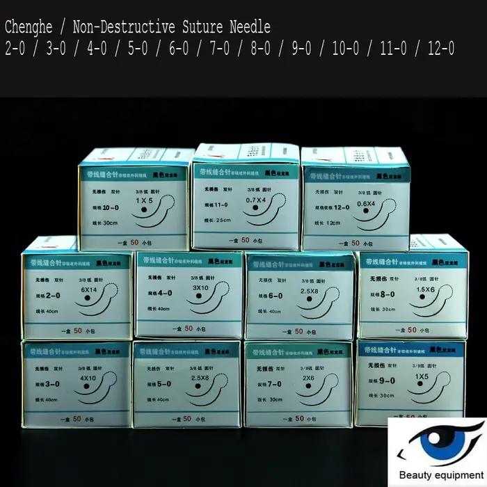 Aiguille de suture microchirurgicale non invasive Ningbo Chenghe avec fil de nylon noir suture nerve