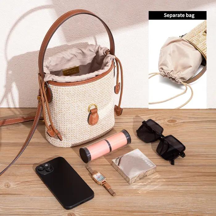 Sac de téléphone de vacances été nouveau sac à main tissé en herbe PP sac à bandoulière pour femme