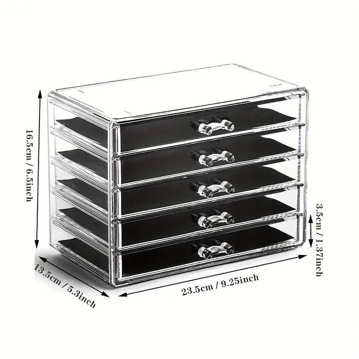Tiroir acrylique transparent à 3/5 couches, organisateur de bureau pour bureau, porte-crayons, grand
