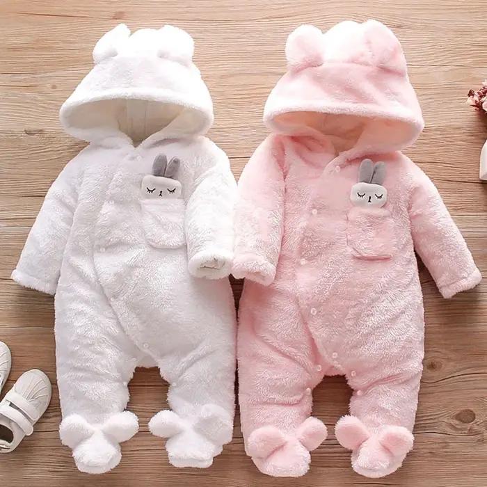 Vêtements d'escalade en peluche pour bébé de 0 à 2 ans, chauds et épais, en coton, avec chien et lap
