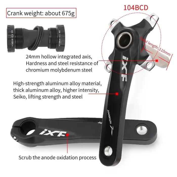 IXF 104bcd vélo vtt manivelle 170mm pédalier ZTTOMtb pédalier vélo pédalier Hollowtech compteur de p