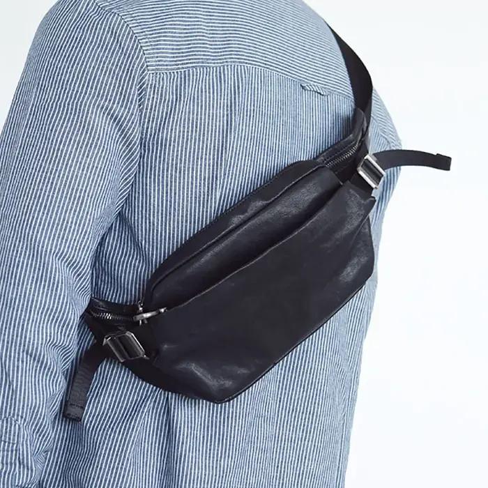 Gland TOO-Sac de poitrine en cuir avec ceinture pour homme, sac simple
