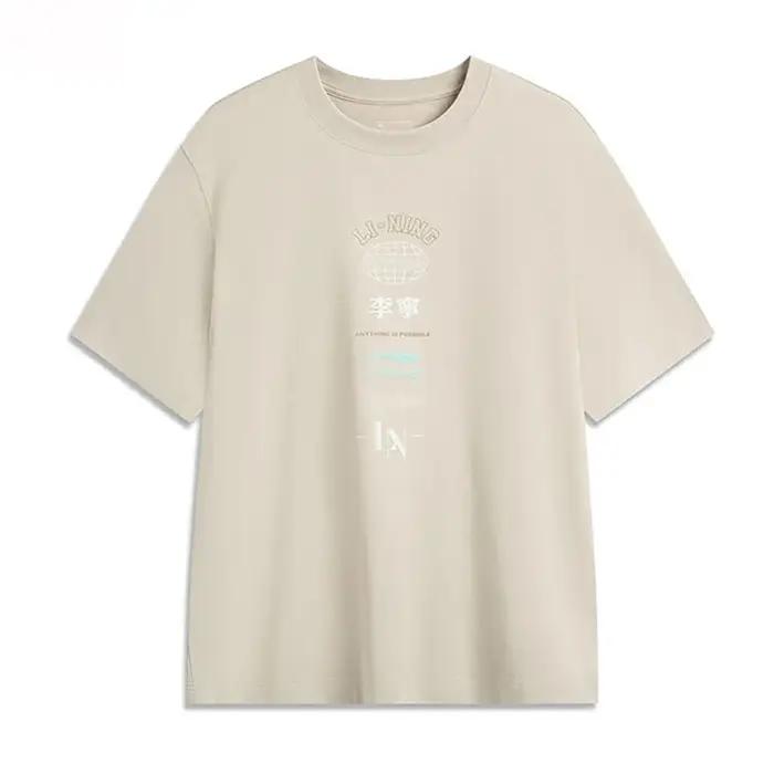 Li-Ning T-shirt de style sportif pour hommes AT DRY FREEZE Coupe régulière 75% coton 25% polyester L