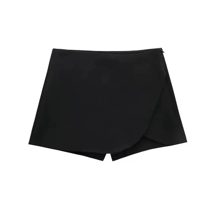 MUJER 2025 noir Mini jupe Shorts femme mode asymétrique jupe pour femmes taille haute jupes courtes