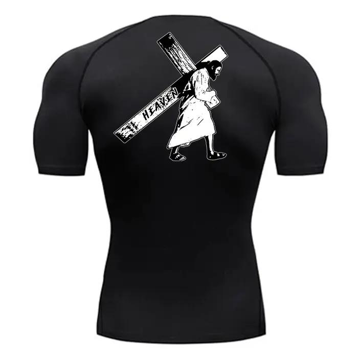 T-shirt athlétique homme séchage rapide compression graphique angel chrétien sport