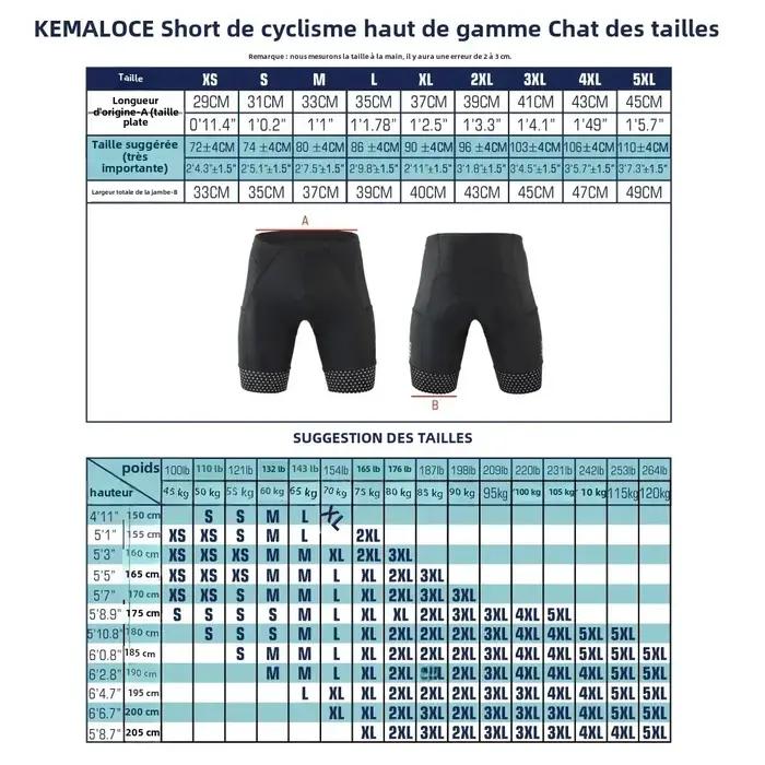 KEMALOCE short de cyclisme hommes blanc noir & gris & rouge Gel Pad été vélo Shorts course sur route Compression réfléch