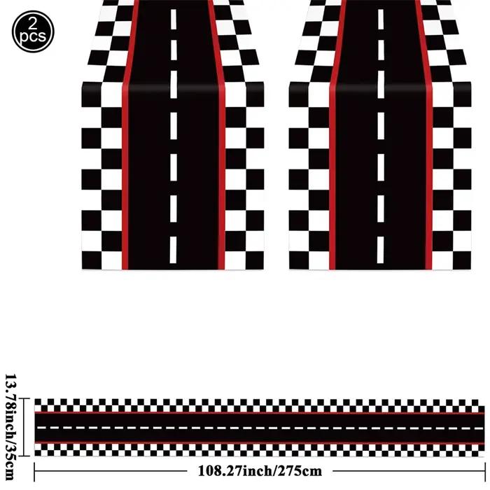 Nappe de fête de voiture de course à carreaux