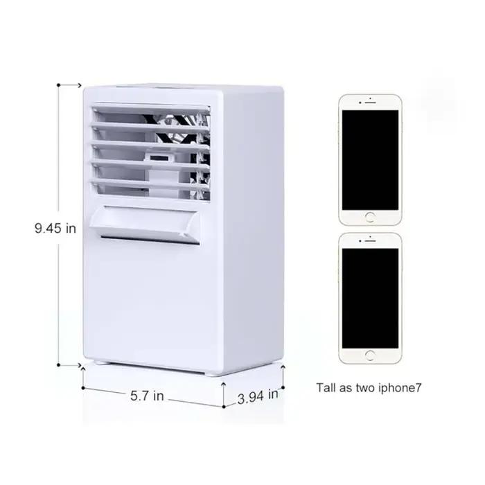 Mini ventilateur de climatiseur portable, refroidisseur d'espace personnel de table 3 en 1, humidifi