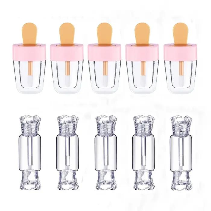 Kit de brillant à lèvres transparent, Gel de Base hydratant, 100ml, avec Tubes de brillant à lèvres,