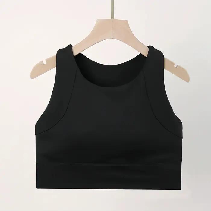 Hauts courts de sport Anti-choc pour femmes, haute résistance, coussinets intégrés, gilet de Yoga, F