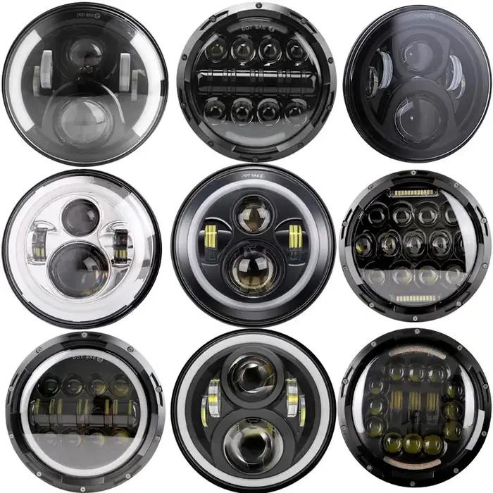 Phare de moto 7 pouces LED pour Harley Touring Ultra classique Electra Street Glide Road King Yamaha