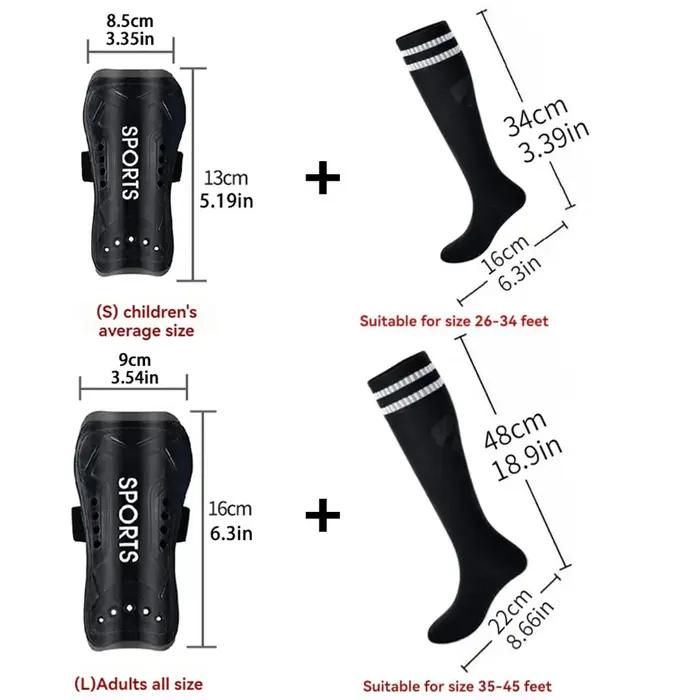 Loogdeel 2 paires de protège-tibia et chaussettes de football pour enfants en bas âge et jeunes, pro