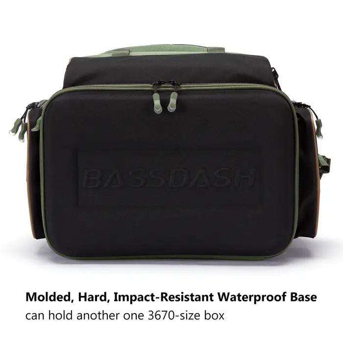 Bassdash-Sac à dos vert armée avec housse de protection contre la pluie, matériel de pêche lancé SD2