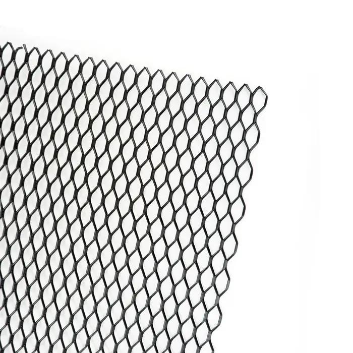 Grille de pare-chocs de voiture de course en aluminium, 100x33cm, filet de ventilation, noir, argent
