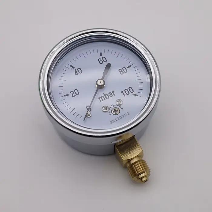 Jauge de pression de gaz réglable, manomètre calibrable, 50mbar, 60mbar, 100mbar