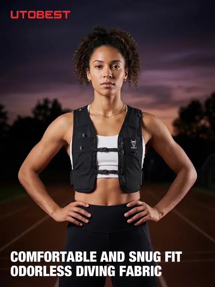 Gilet d'hydratation réfléchissant UTOBEST UTR113 avec support de téléphone réglable, sac d'hydratati