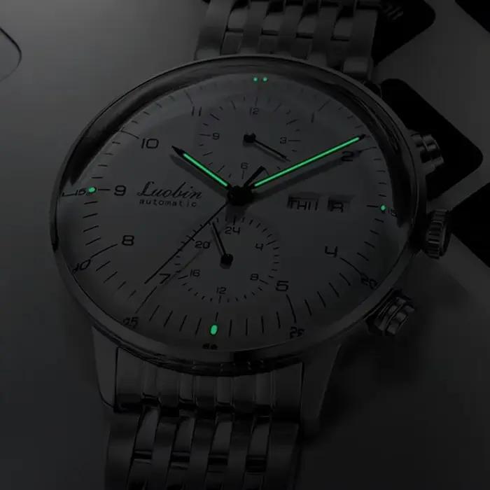 Montres mécaniques pour hommes, montre-bracelet automatique d'affaires, en acier inoxydable, lumineu