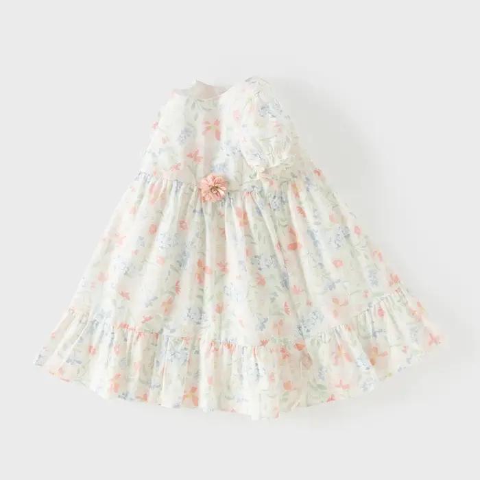 Dave Bella – robes à imprimé floral pour filles, vêtements d'été pour enfants, en pur coton, vêtemen