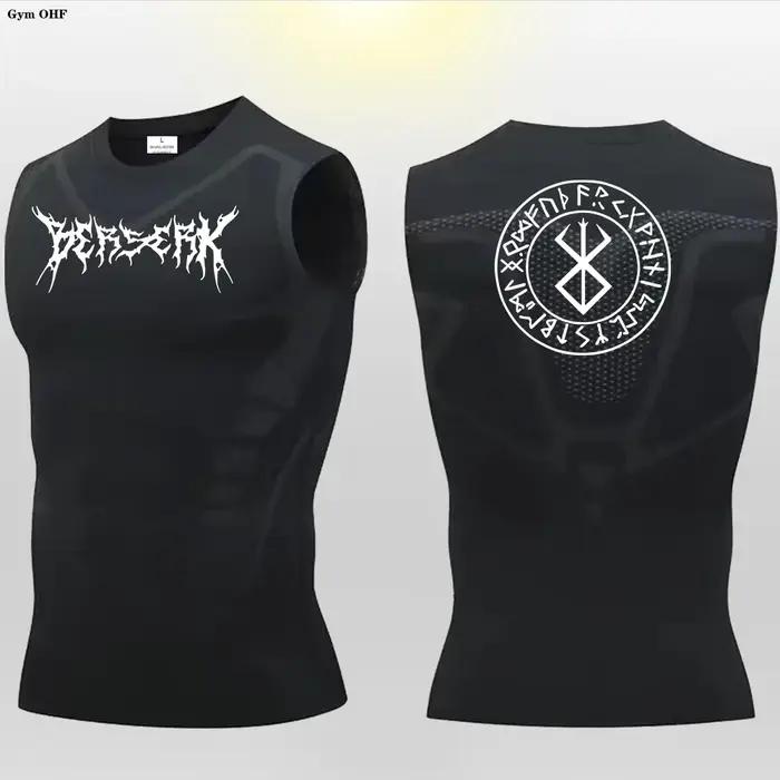 Anime Berserk Guts imprimer Compression gilet hommes gymnastique Fitness hommes gilet séchage rapide